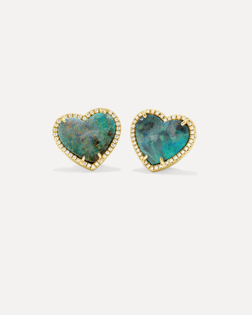 One of a Kind Pavé Love Studs - Irene Neuwirth