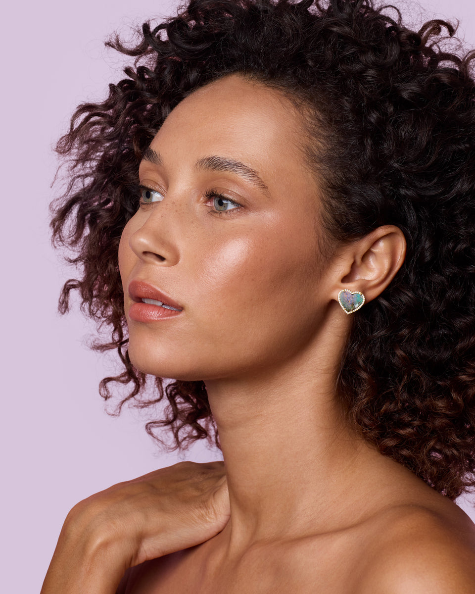 One of a Kind Pavé Love Studs - Irene Neuwirth