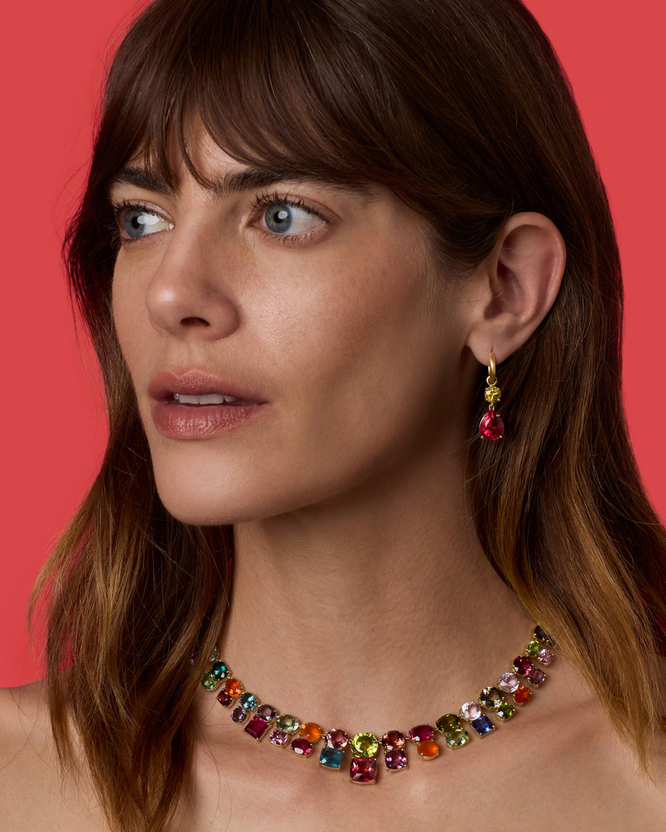 One of a Kind Gemmy Gem Double Stone Necklace - Irene Neuwirth