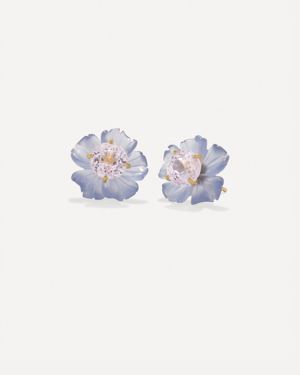 One of a Kind Tropical Flower Studs - Irene Neuwirth
