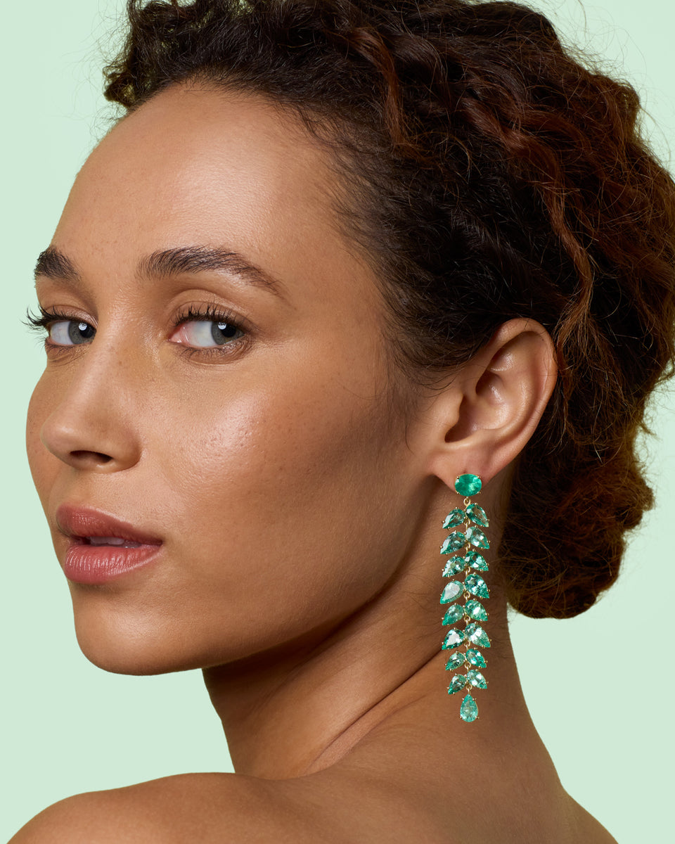 One of a Kind Gemmy Gem Vine Earrings