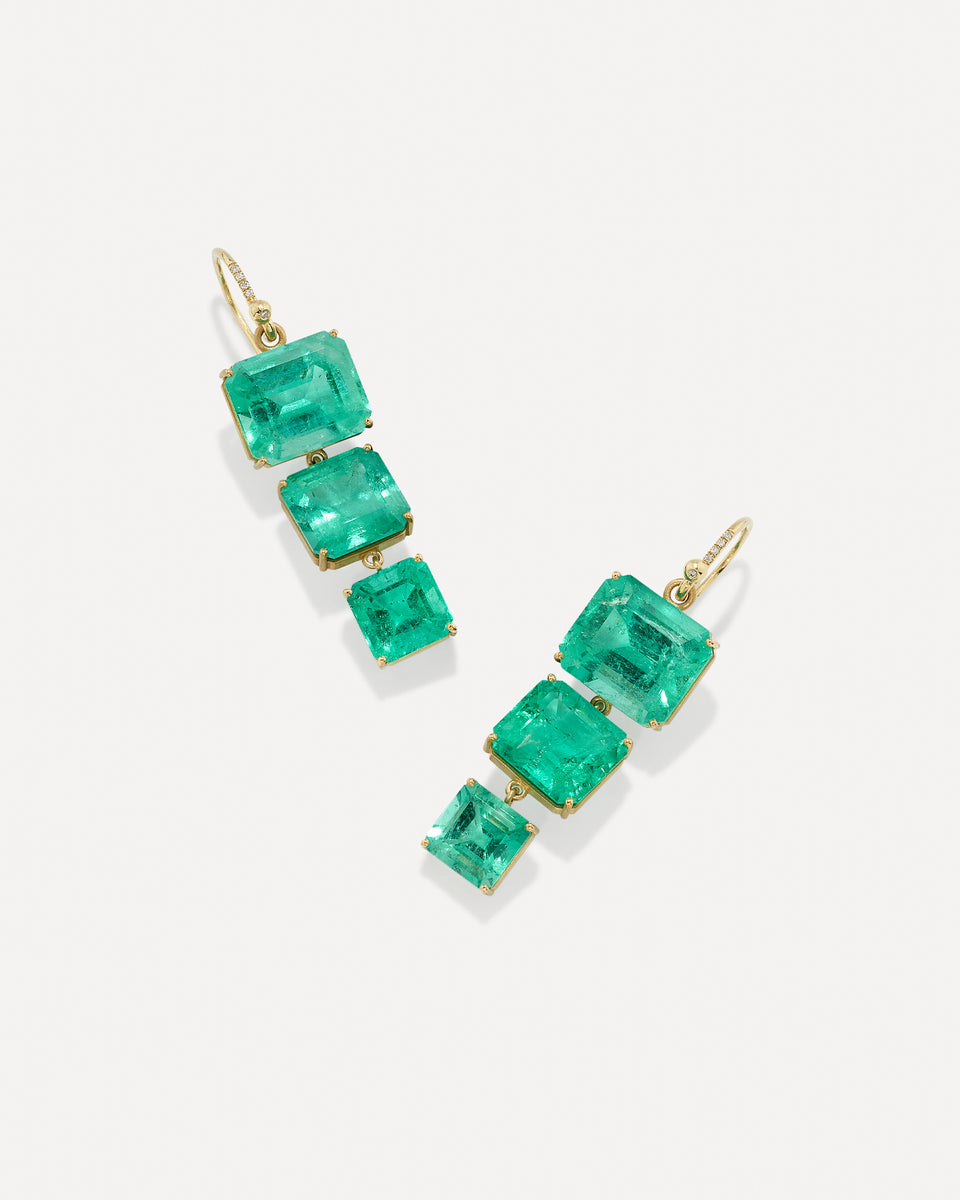 One of a Kind Gemmy Gem Triple Drop Link Earrings - Irene Neuwirth