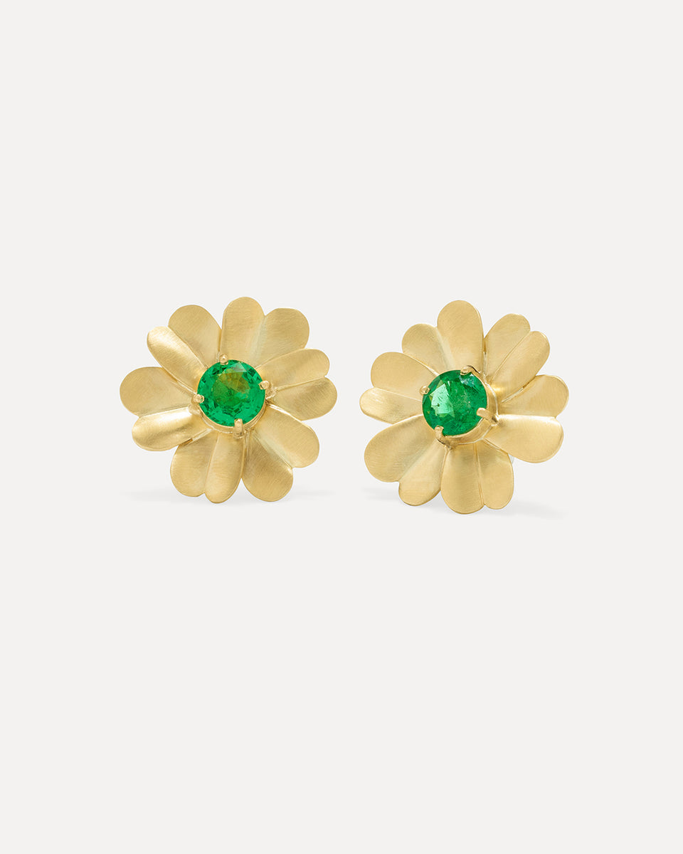 One of a Kind Golden Blossom Studs - Irene Neuwirth