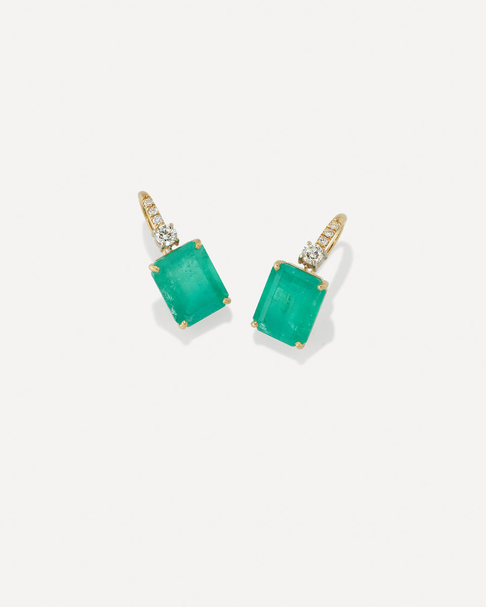 One of a Kind Diamond Gem Drop Earrings - Irene Neuwirth