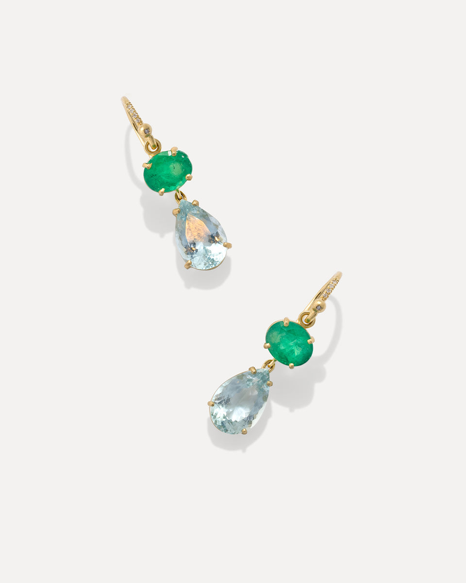 One of a Kind Gemmy Gem Double Drop Link Earrings