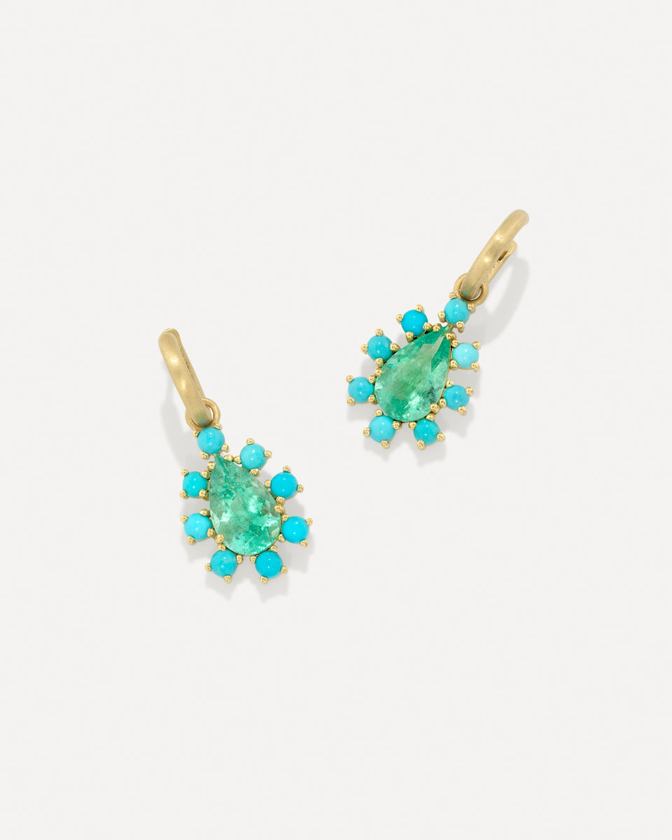 One of a Kind Studded Gemmy Gem Jeweled Huggies - Irene Neuwirth