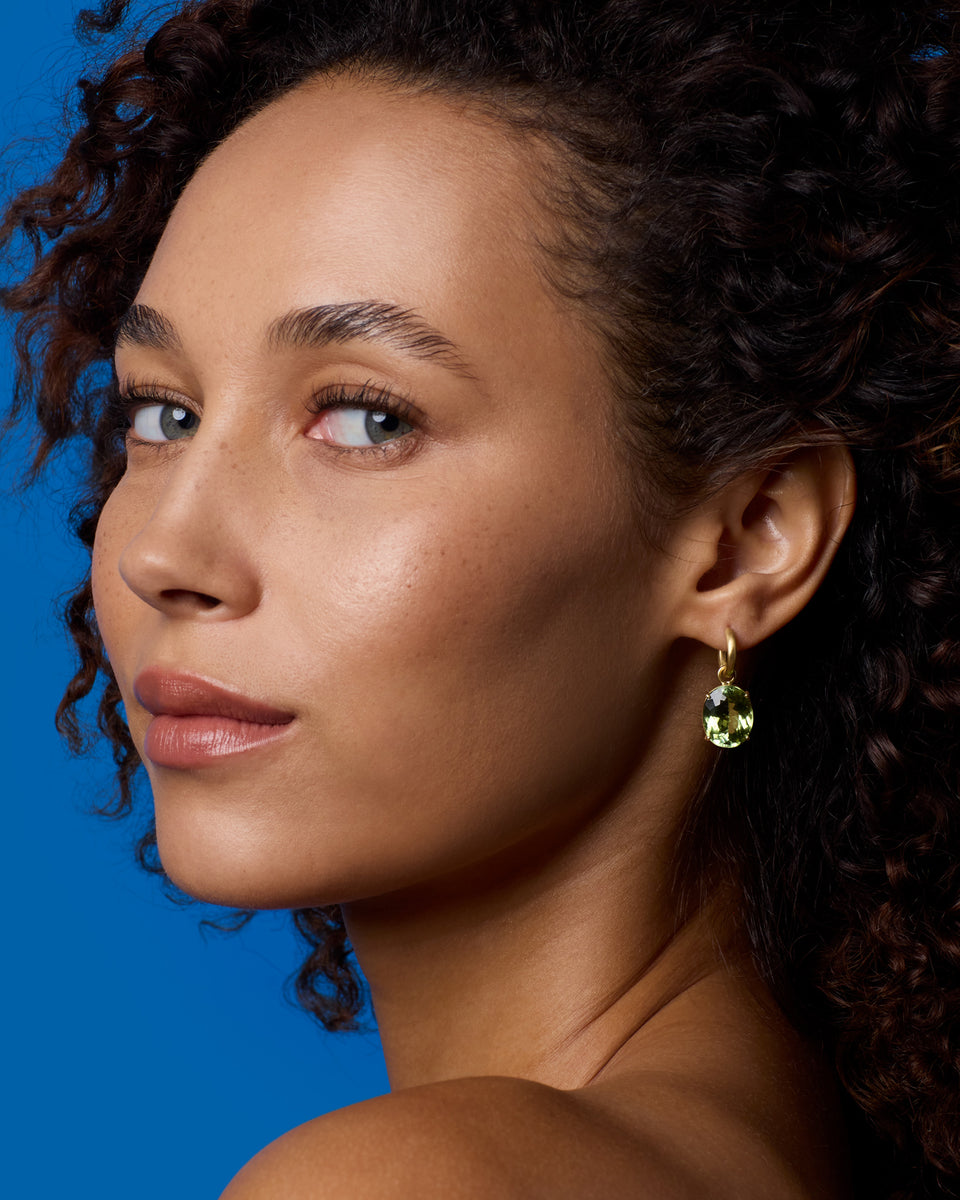 One of a Kind Gem Drop Jeweled Huggies