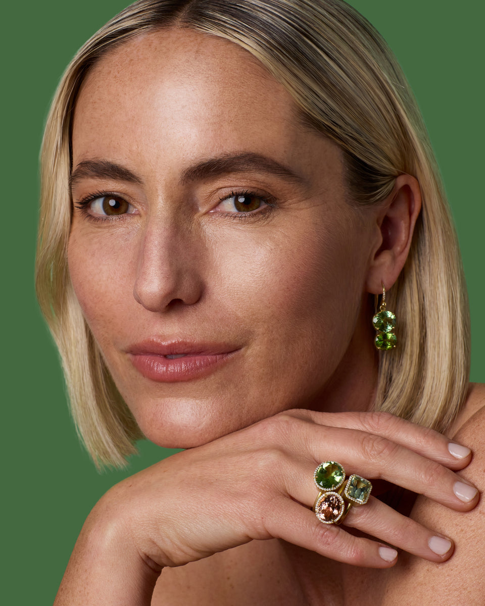 One of a Kind Pavé Halo Gem Drop Ring