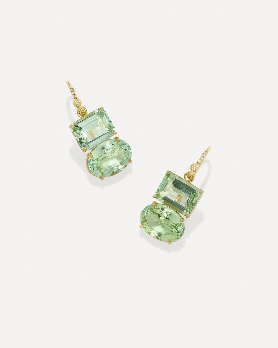 One of a Kind Gemmy Gem Double Stone Earrings - Irene Neuwirth