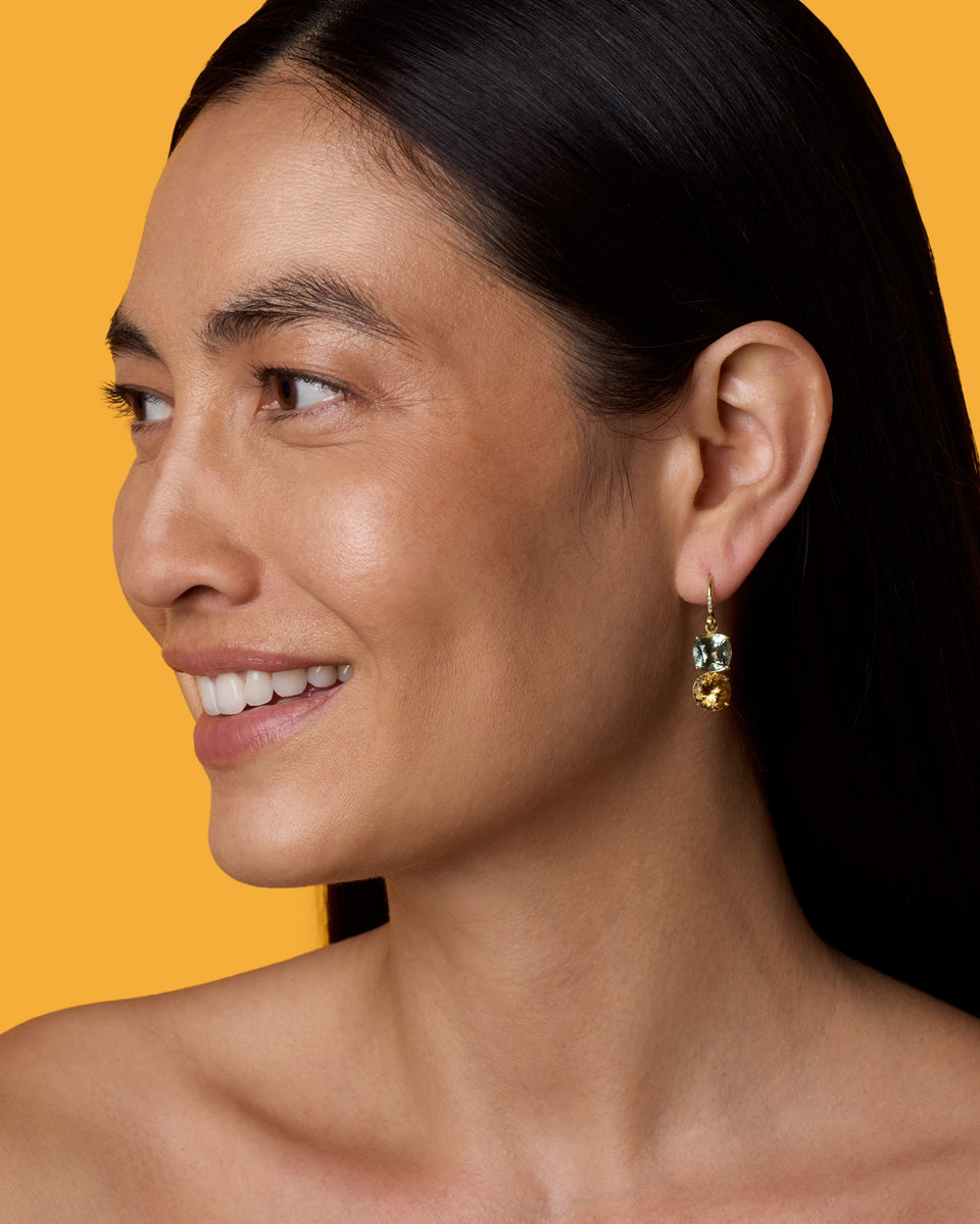 One of a Kind Gemmy Gem Double Stone Earrings