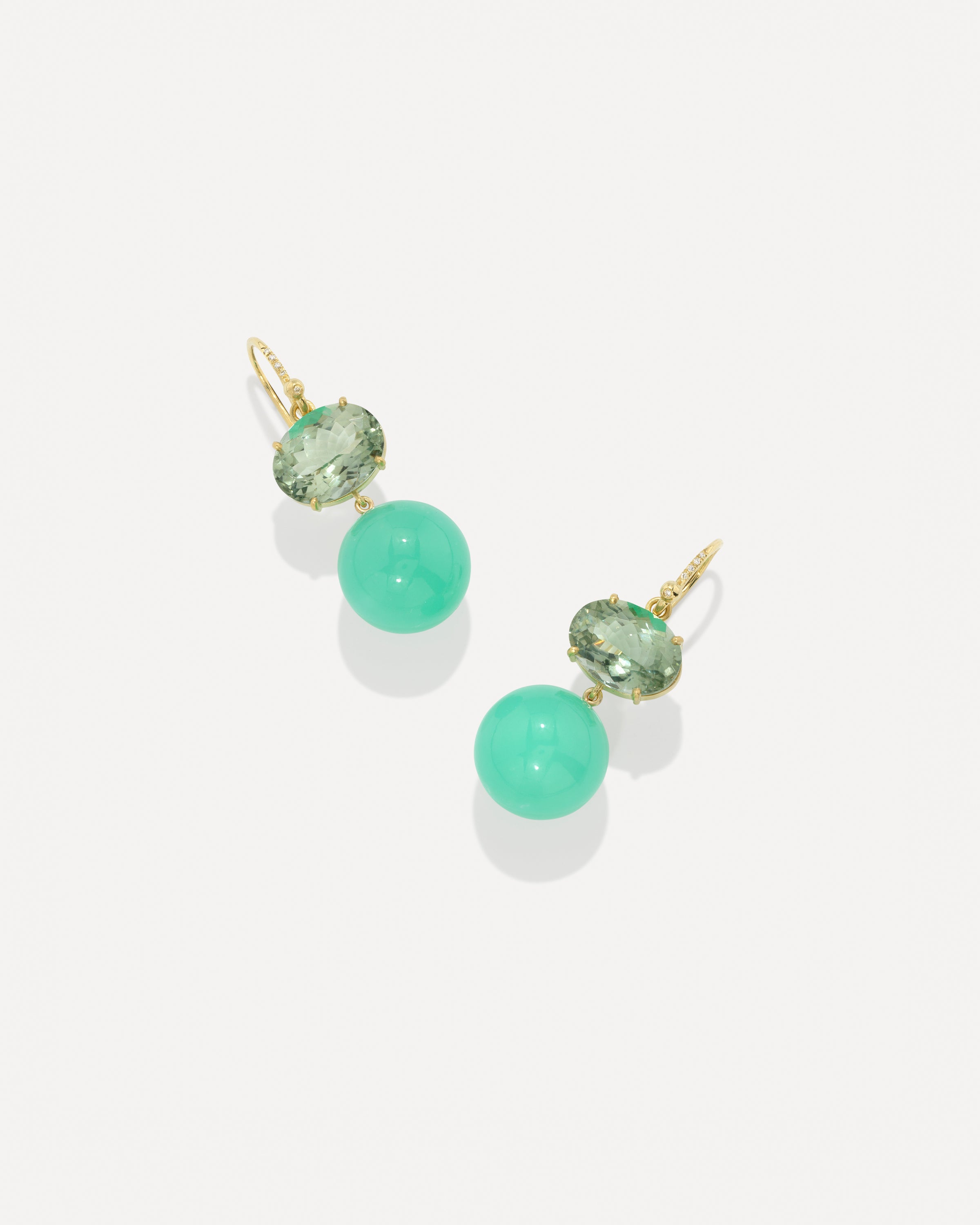One of a Kind Green Tourmaline and Chrysoprase Gemmy Gem Gumball