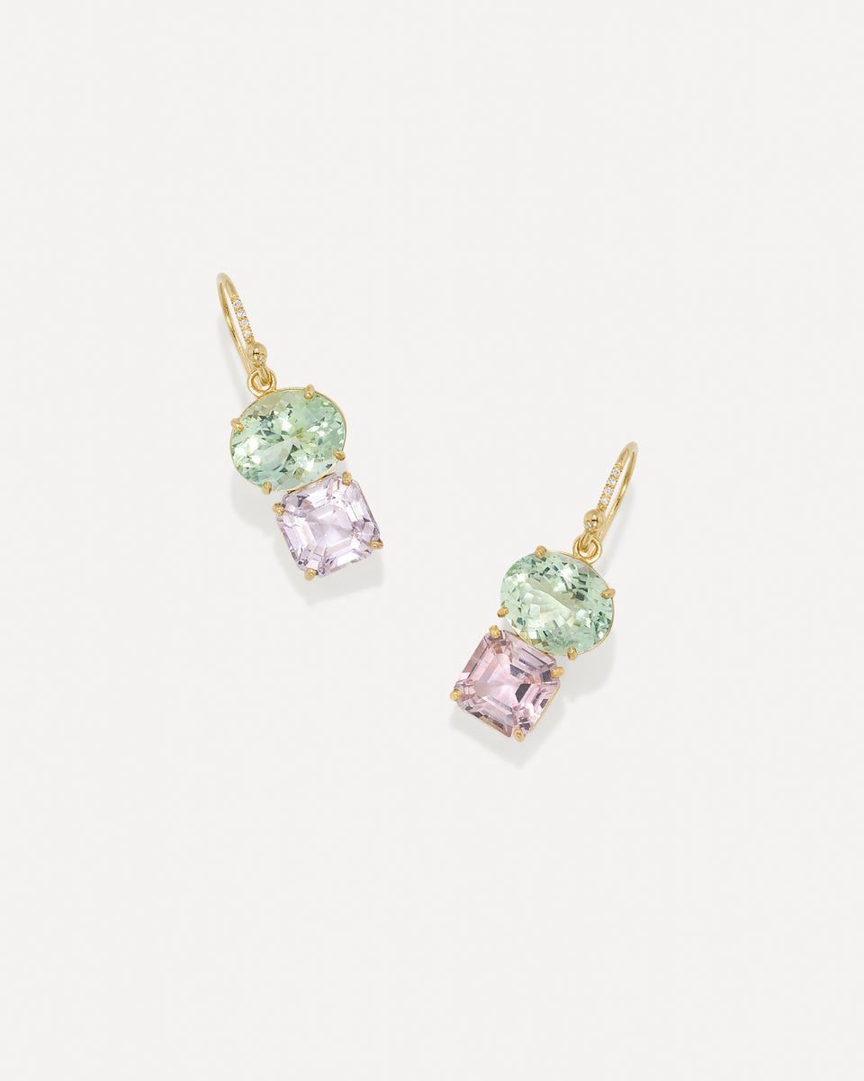 One of a Kind Gemmy Gem Double Stone Earrings - Irene Neuwirth