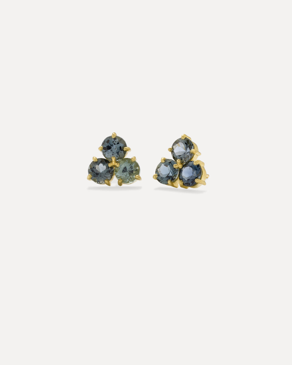 One of a Kind Gemmy Gem Trio Studs - Irene Neuwirth