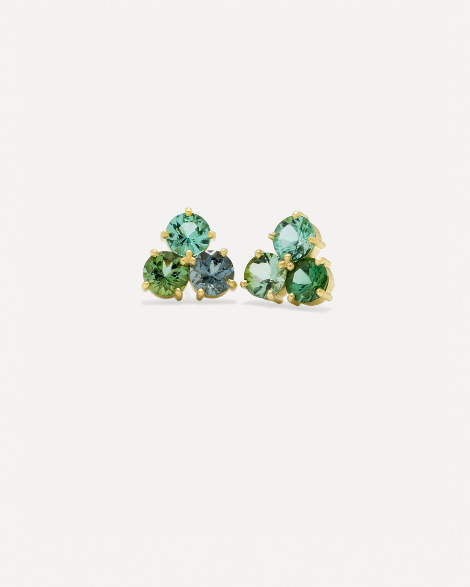 One of a Kind Gemmy Gem Trio Studs - Irene Neuwirth