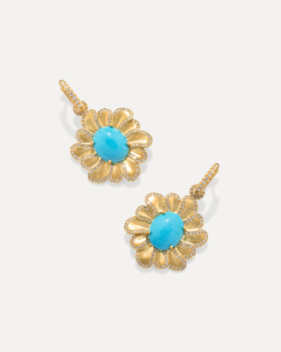 One of a Kind Golden Blossom Desert Flower Earrings - Irene Neuwirth