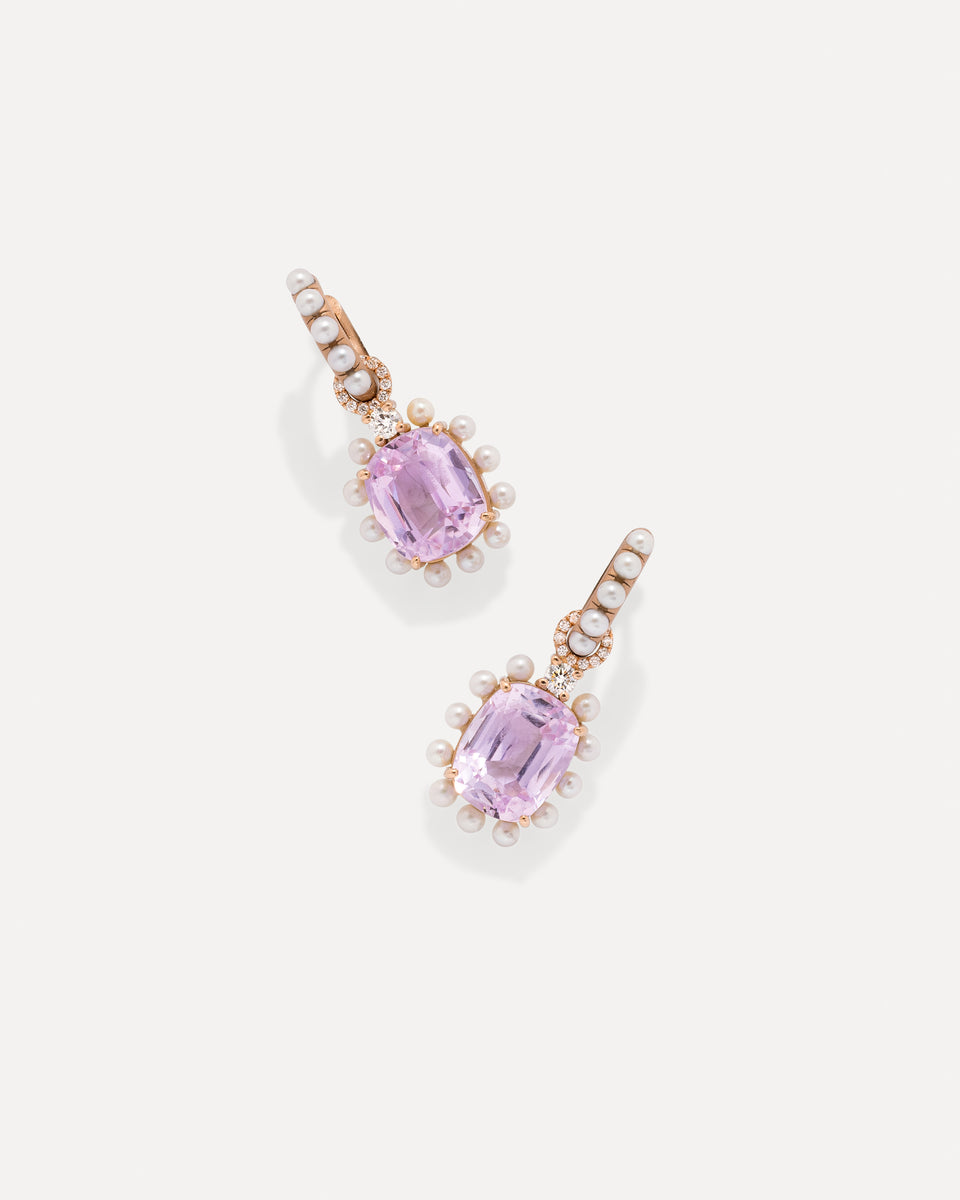 One of a Kind Gem Drop Studded Halo Jeweled Huggies - Irene Neuwirth