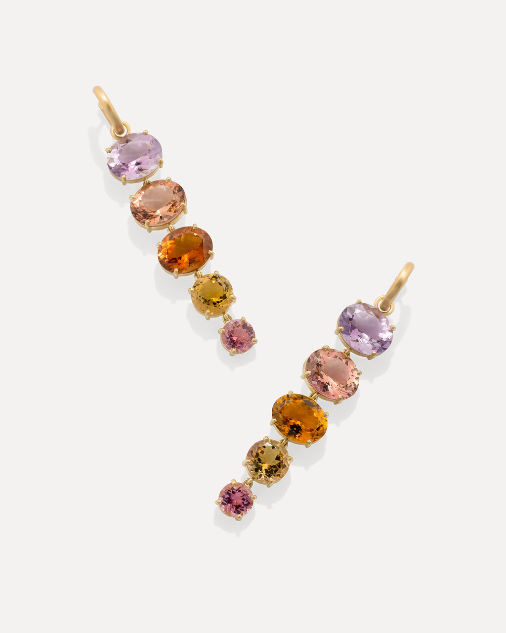 One of a Kind Gemmy Gem Link Jeweled Huggies - Irene Neuwirth