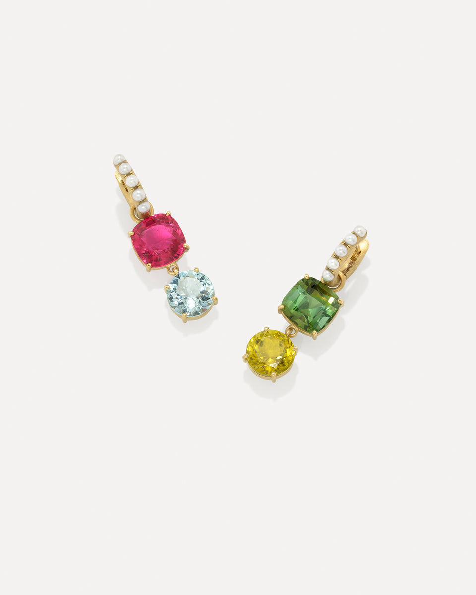 One of a Kind Gemmy Gem Jeweled Huggies