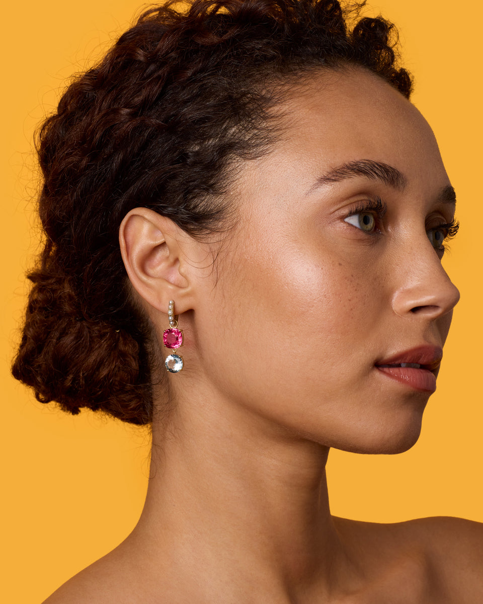 One of a Kind Gemmy Gem Jeweled Huggies