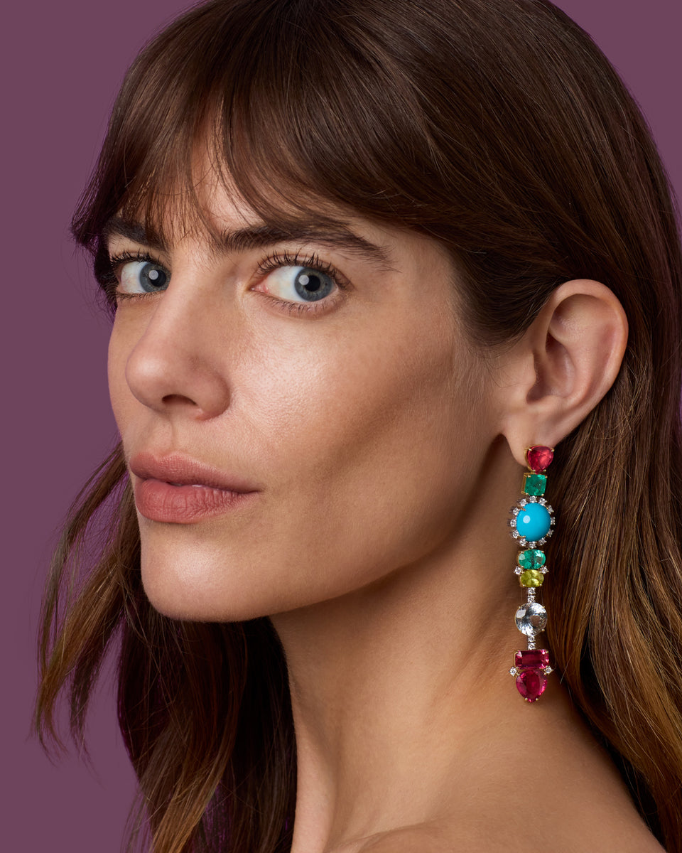 One of a Kind Gemmy Gem Diamond Code Earrings - Irene Neuwirth