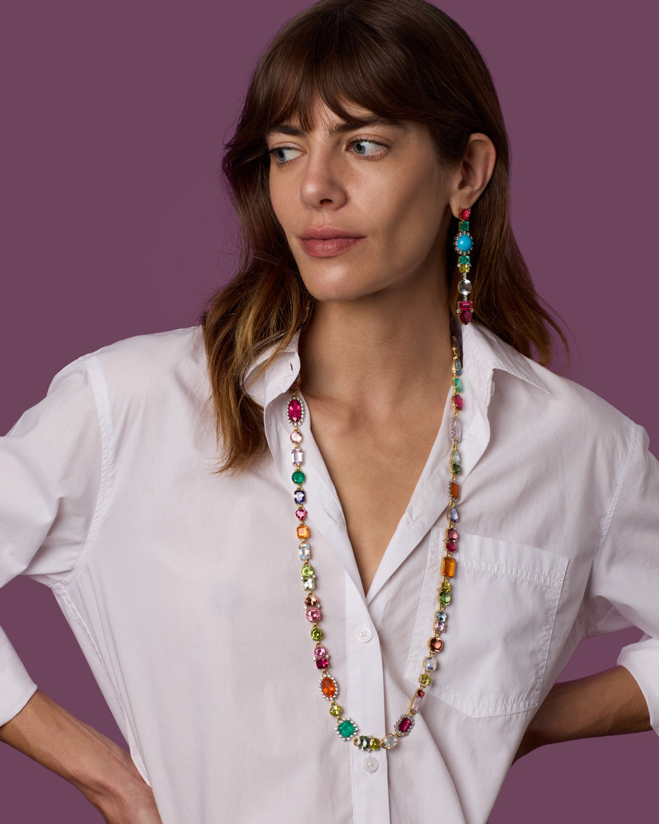 One of a Kind Gemmy Gem Diamond Code Earrings - Irene Neuwirth