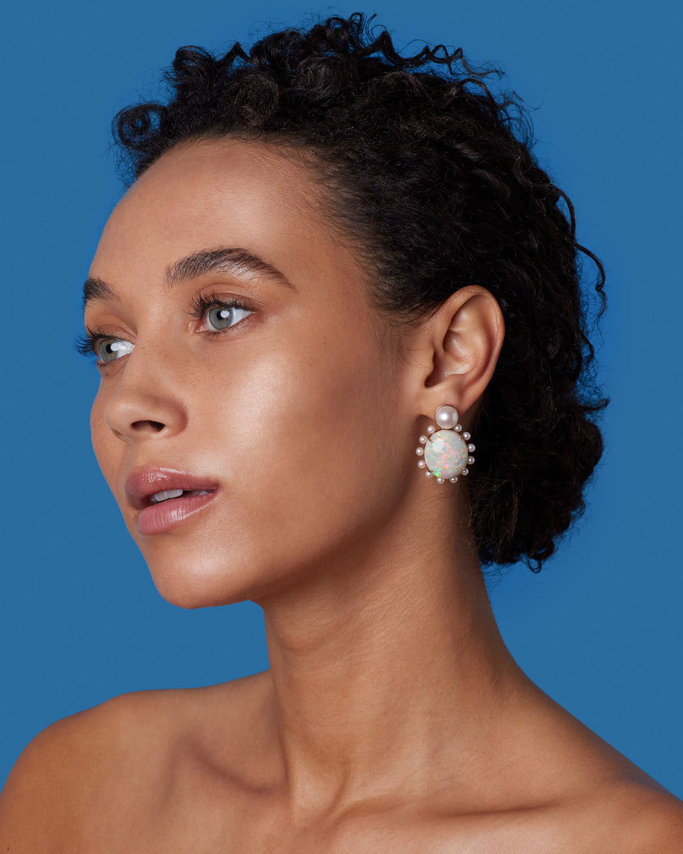 One of a Kind Studded Drop Earrings - Irene Neuwirth