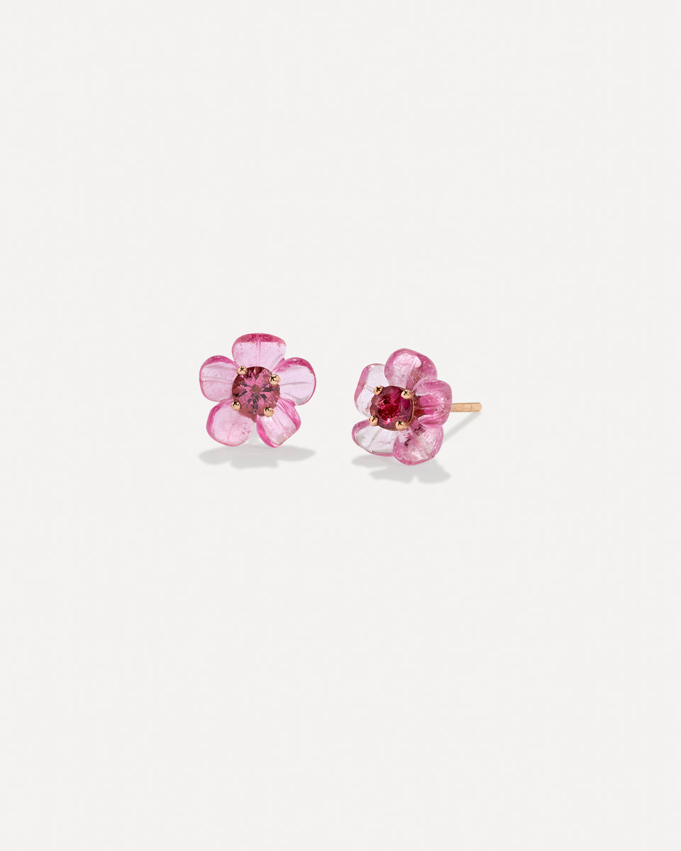 One of a Kind Petite Tropical Flower Studs - Irene Neuwirth