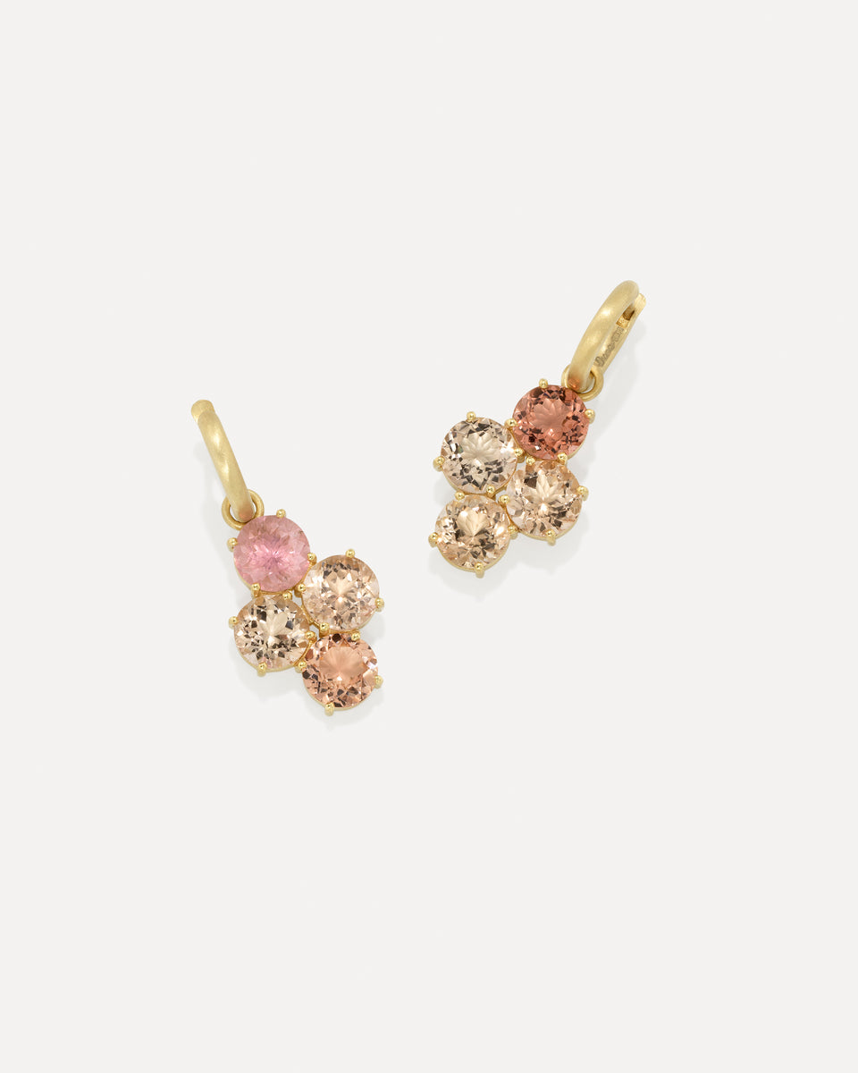 One of a Kind Gemmy Gem Domino Jeweled Huggies - Irene Neuwirth