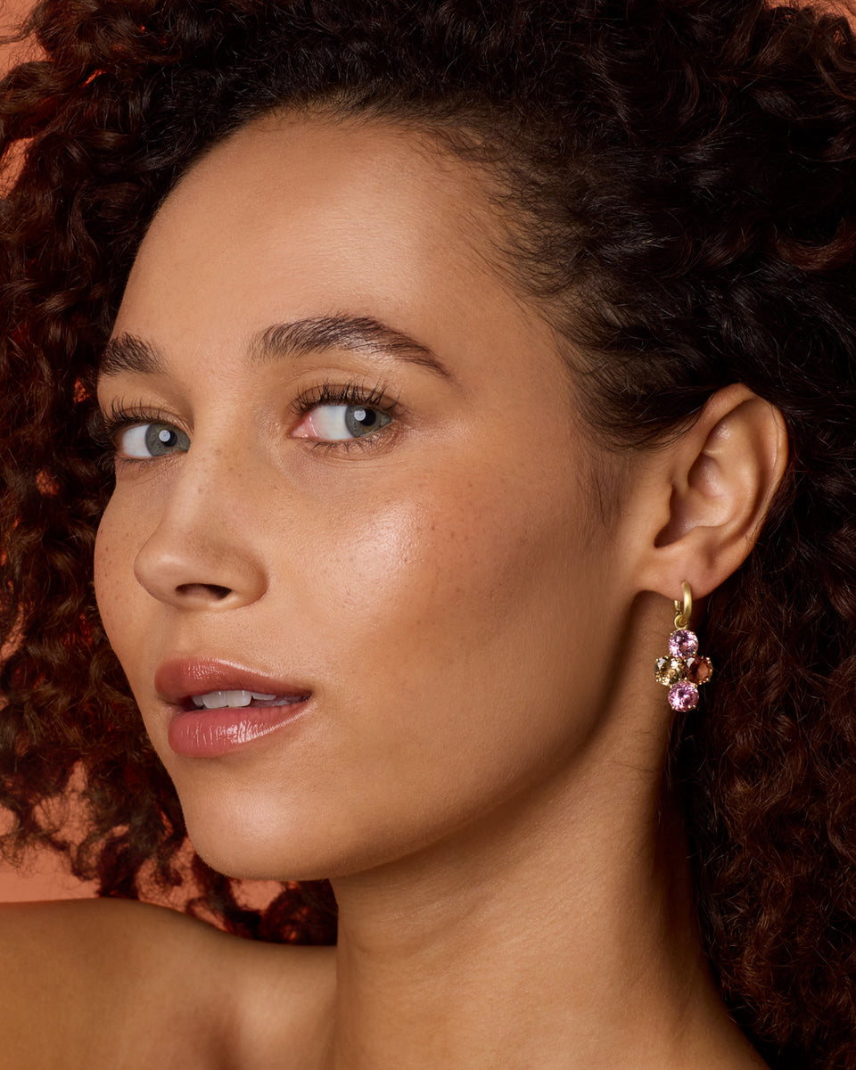 One of a Kind Gemmy Gem Domino Jeweled Huggies