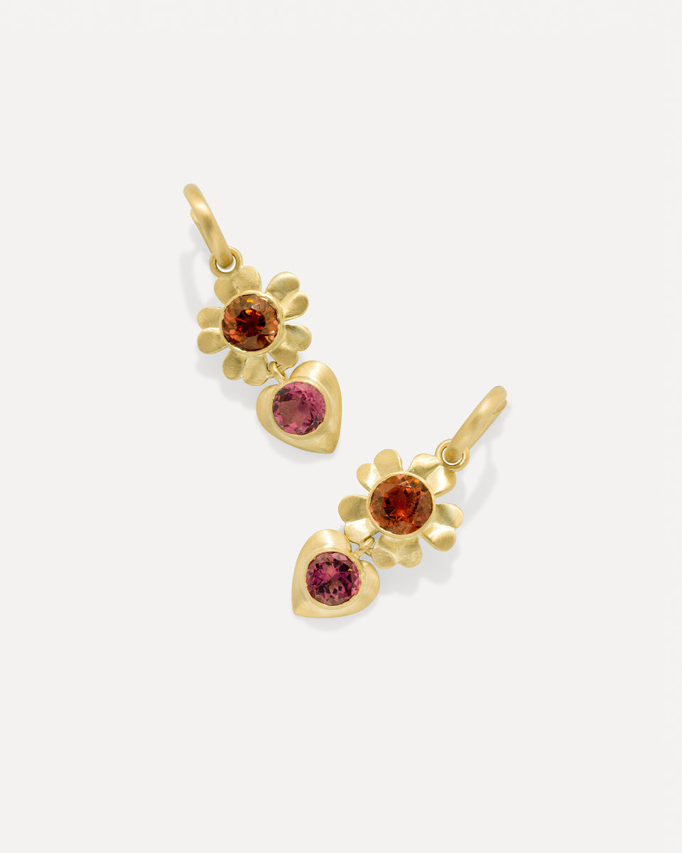 One of a Kind Golden Blossom Love Earrings