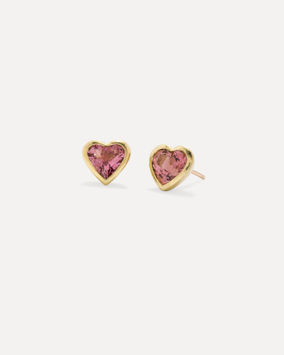 One of a Kind Love Bezel Studs - Irene Neuwirth