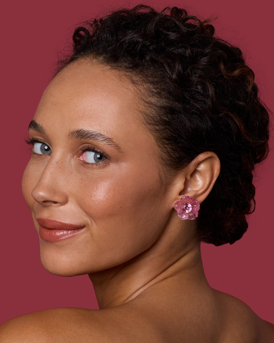 One of a Kind Tropical Flower Studs - Irene Neuwirth