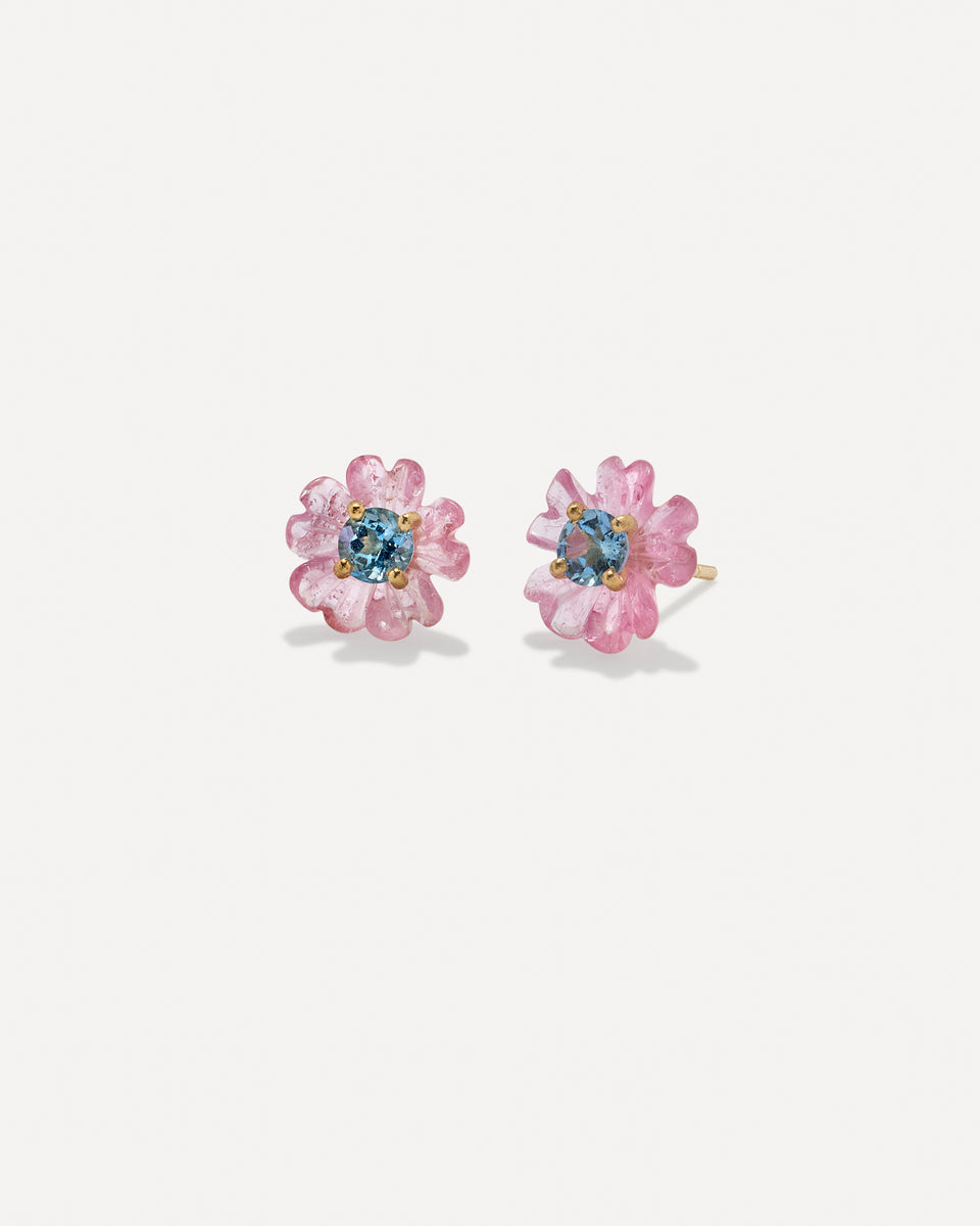 One of a Kind Petite Tropical Flower Studs - Irene Neuwirth