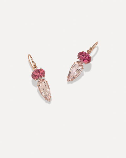 One of a Kind Gemmy Gem Double Stone Drop Earrings - Irene Neuwirth