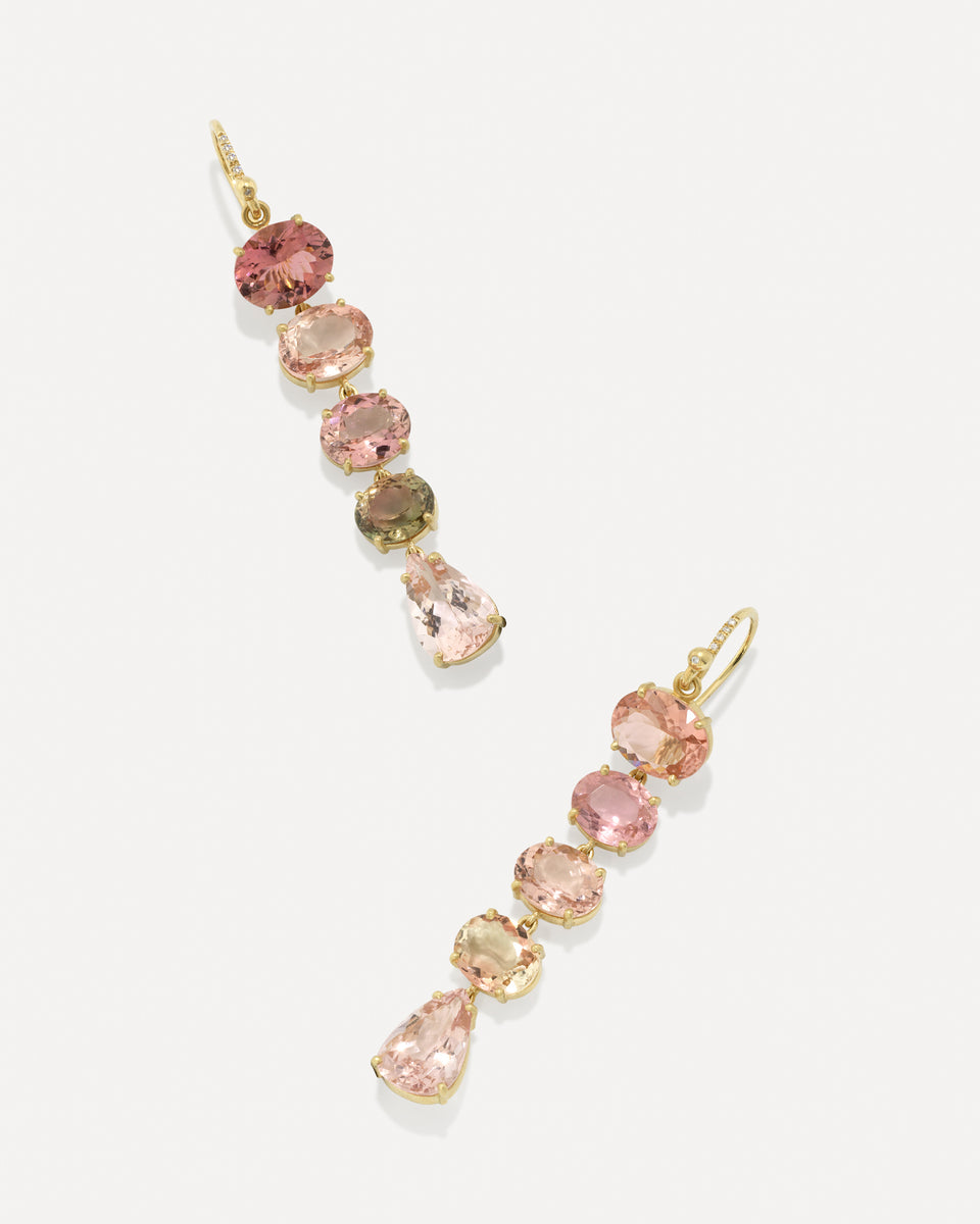 One of a Kind Gemmy Gem Link Earrings