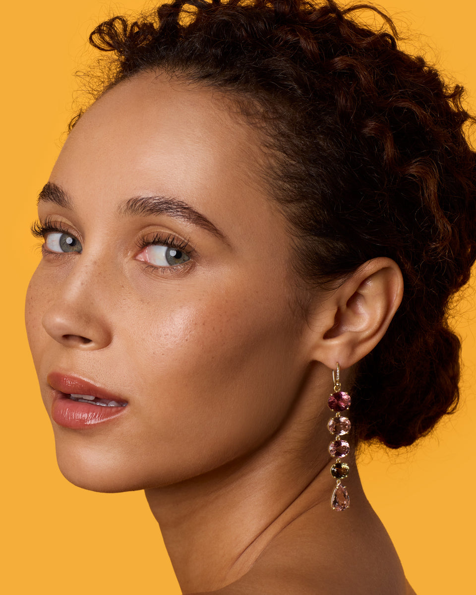 One of a Kind Gemmy Gem Link Earrings