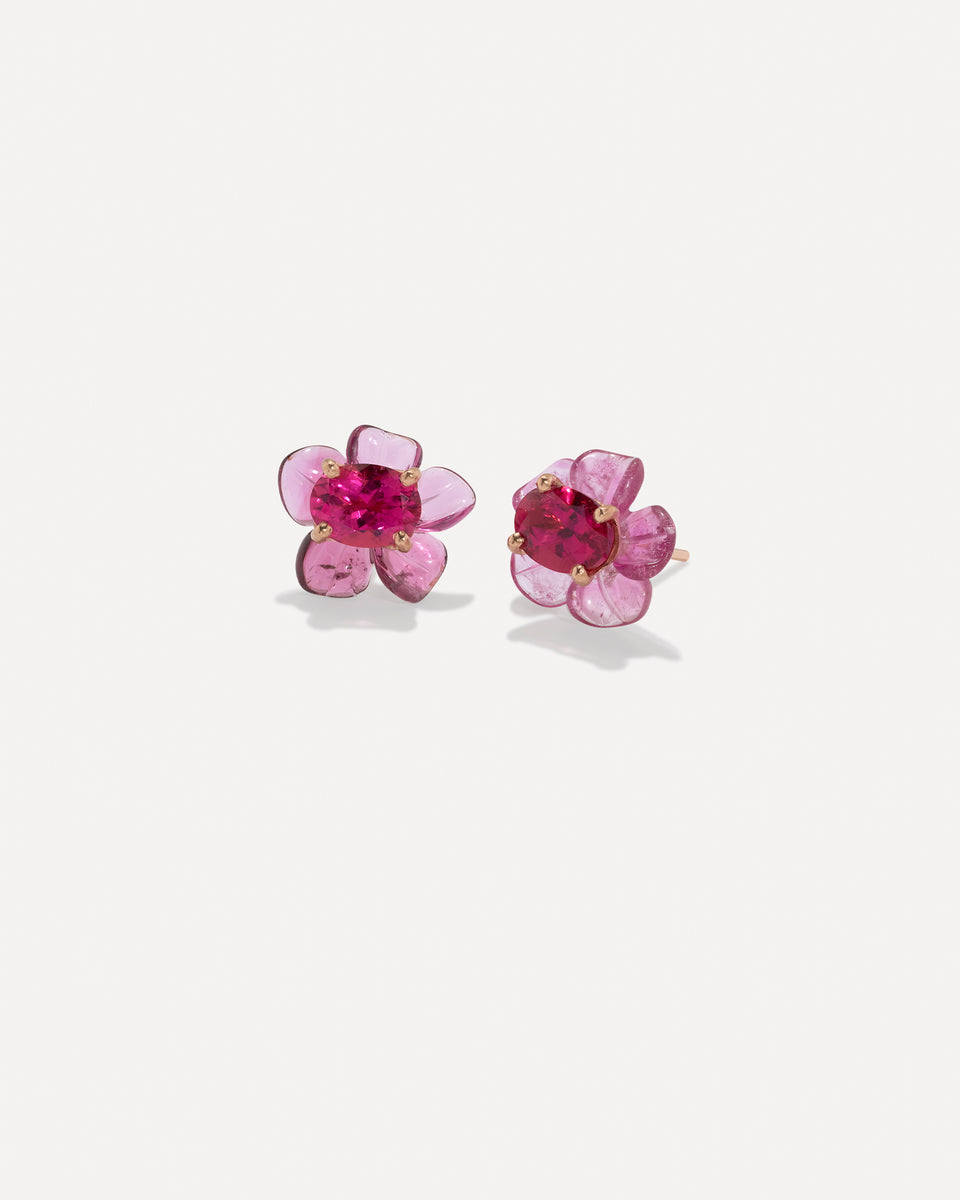 One of a Kind Tropical Flower Studs