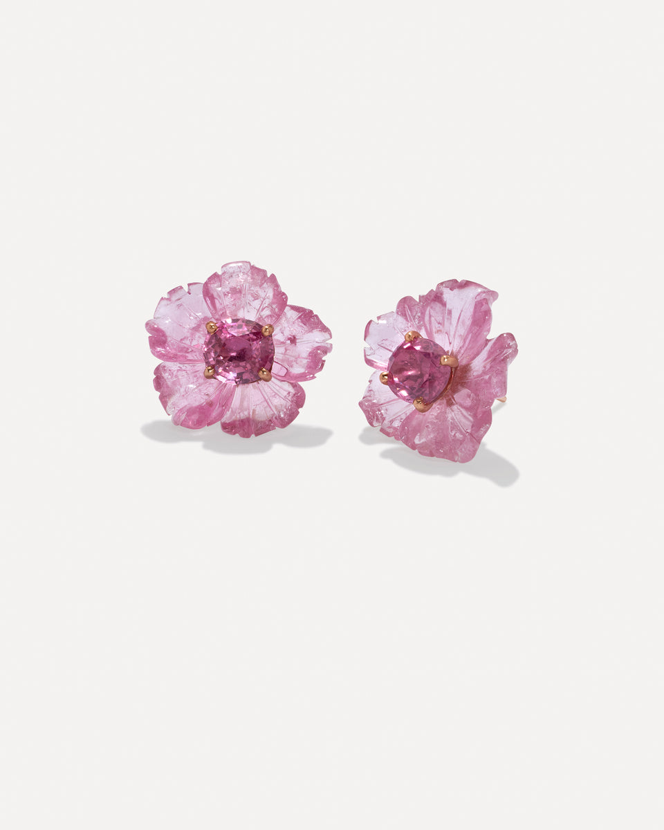 One of a Kind Tropical Flower Studs - Irene Neuwirth
