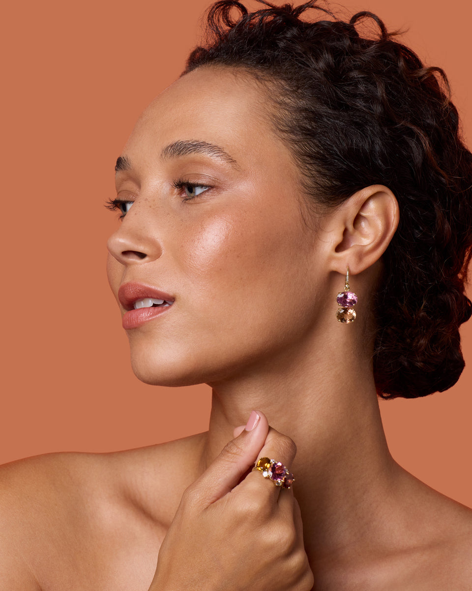 One of a Kind Gemmy Gem Double Stone Earrings - Irene Neuwirth