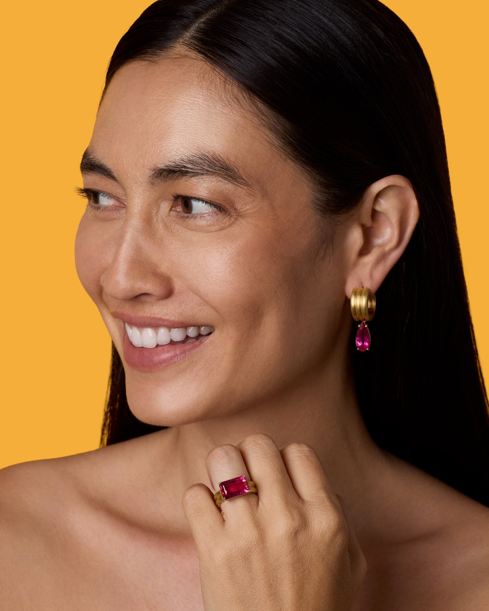 One of a Kind Heroic Emerald-Cut Double Band Ring - Irene Neuwirth