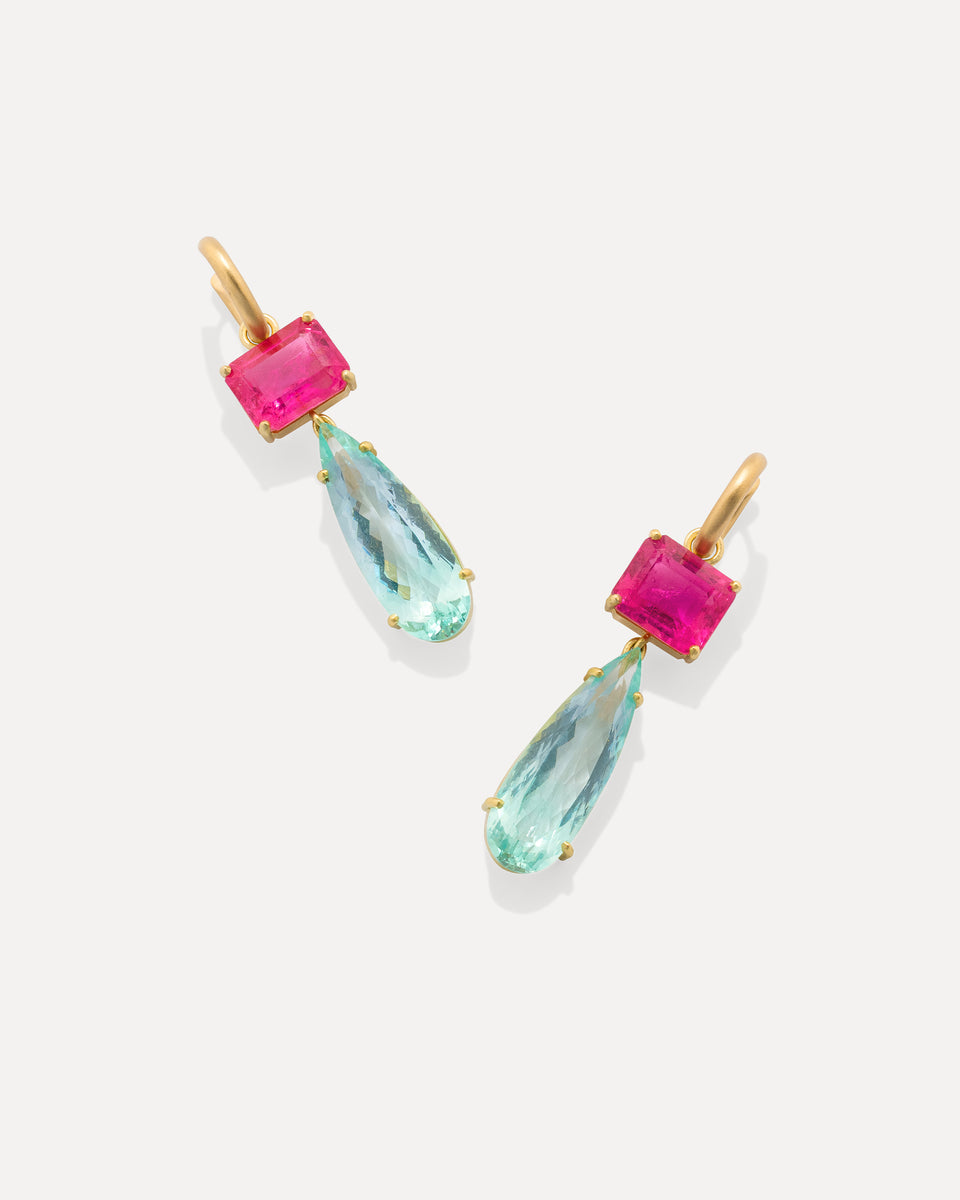 One of a Kind Gemmy Gem Jeweled Huggies - Irene Neuwirth
