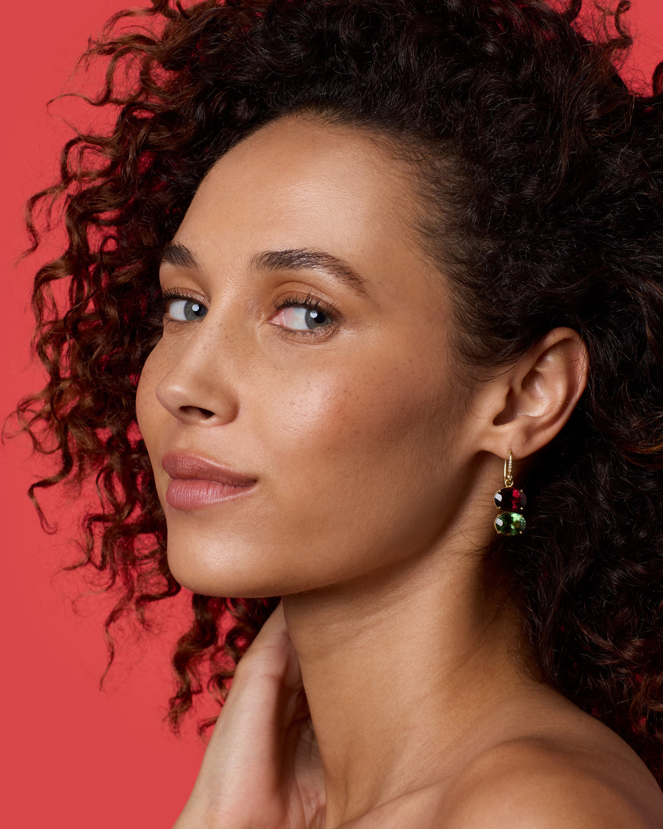 One of a Kind Gemmy Gem Double Stone Earrings - Irene Neuwirth