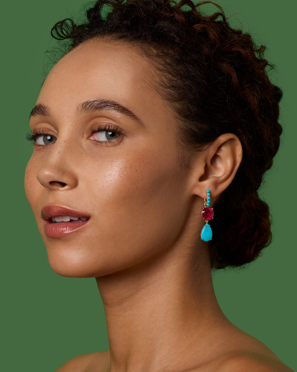 One of a Kind Gemmy Gem Jeweled Huggies