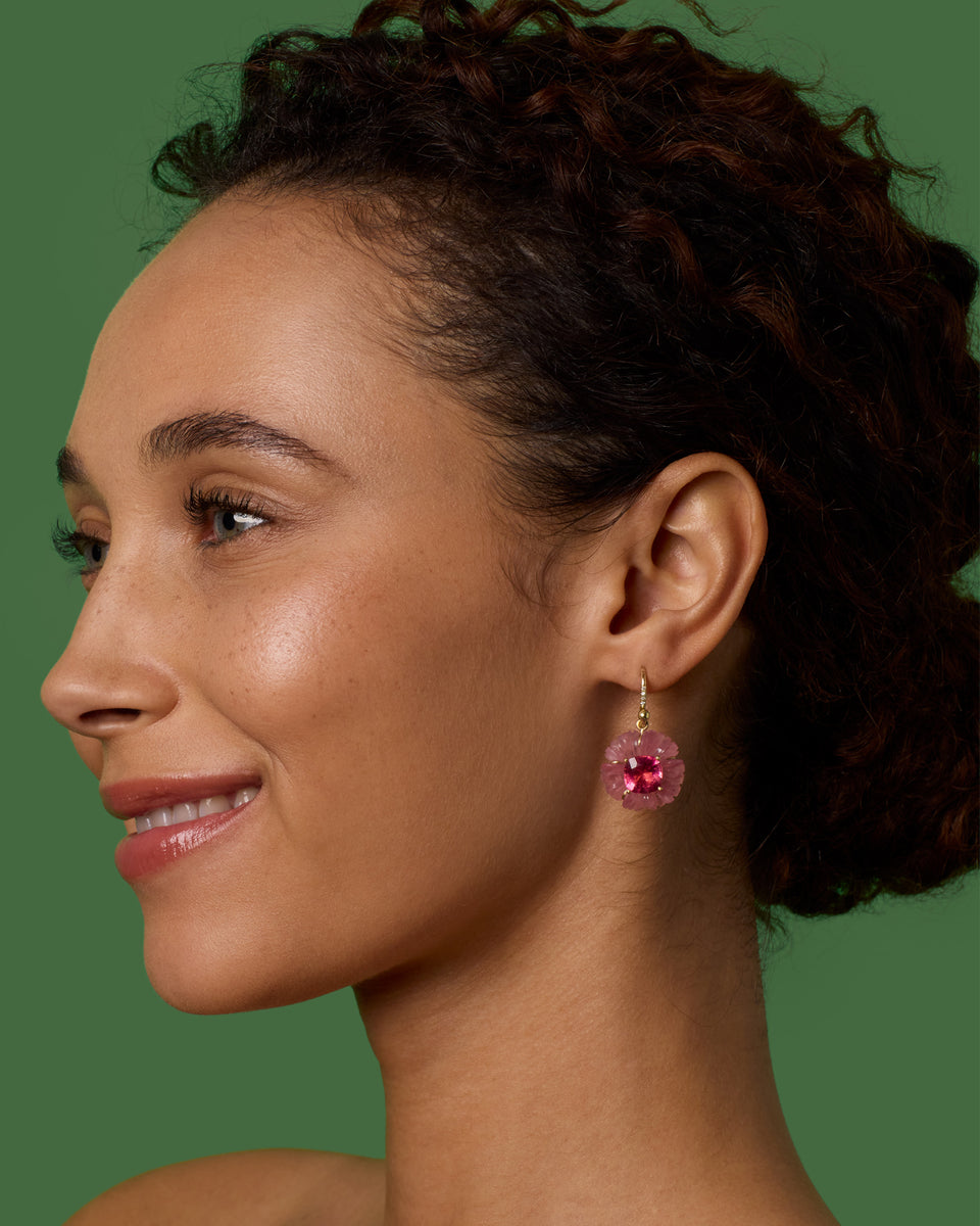 One of a Kind Tropical Flower Earrings