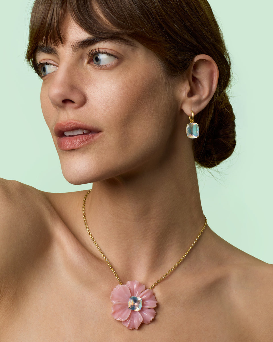 One of a Kind Gem Drop Jeweled Huggies - Irene Neuwirth