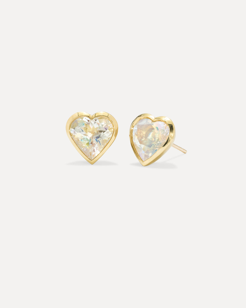 One of a Kind Love Bezel Studs - Irene Neuwirth