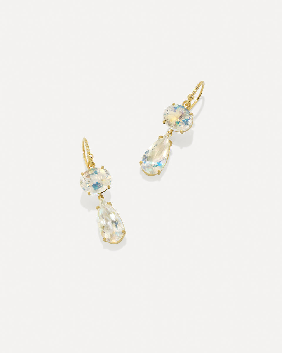 One of a Kind Gemmy Gem Double Drop Link Earrings