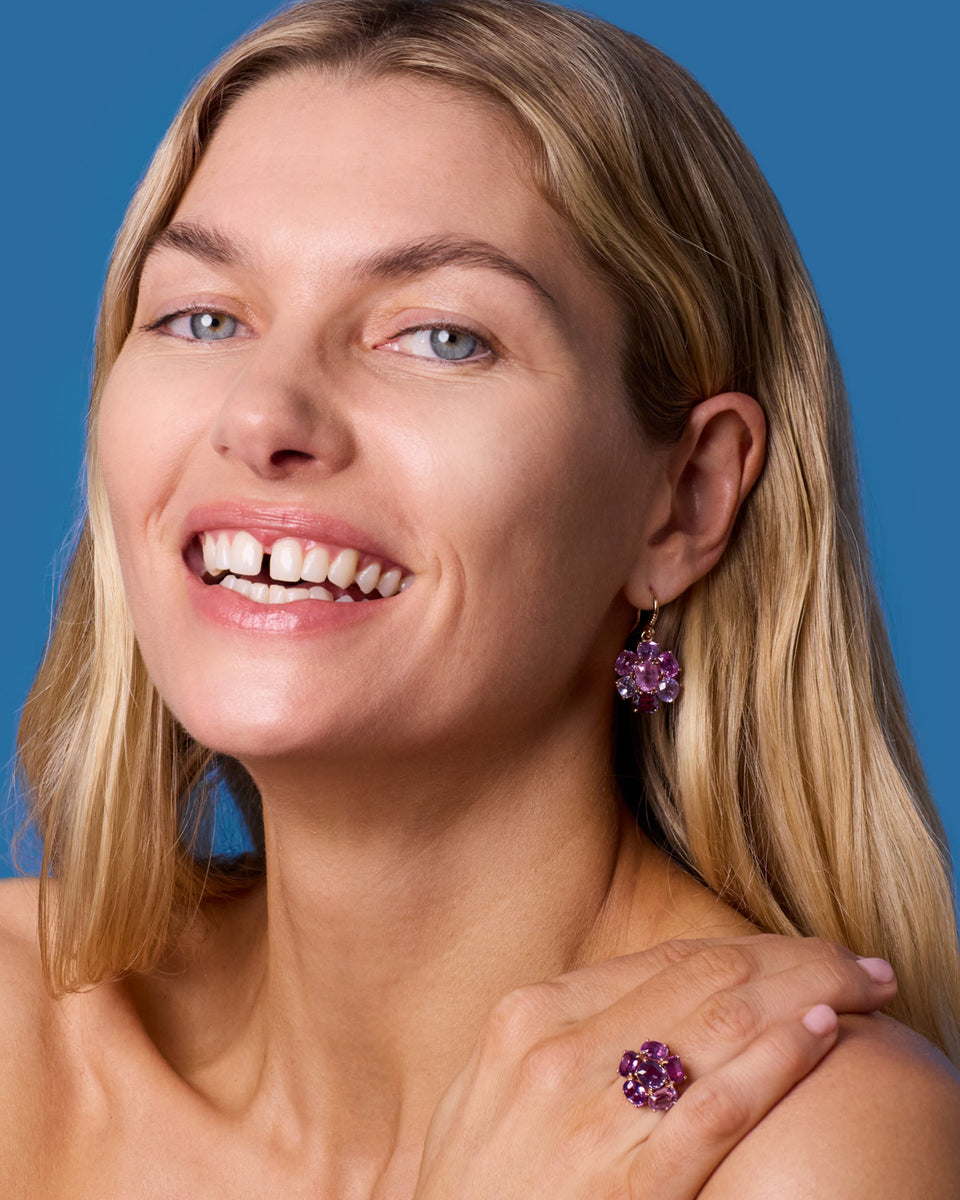 One of a Kind Gemmy Gem Floret Earrings - Irene Neuwirth
