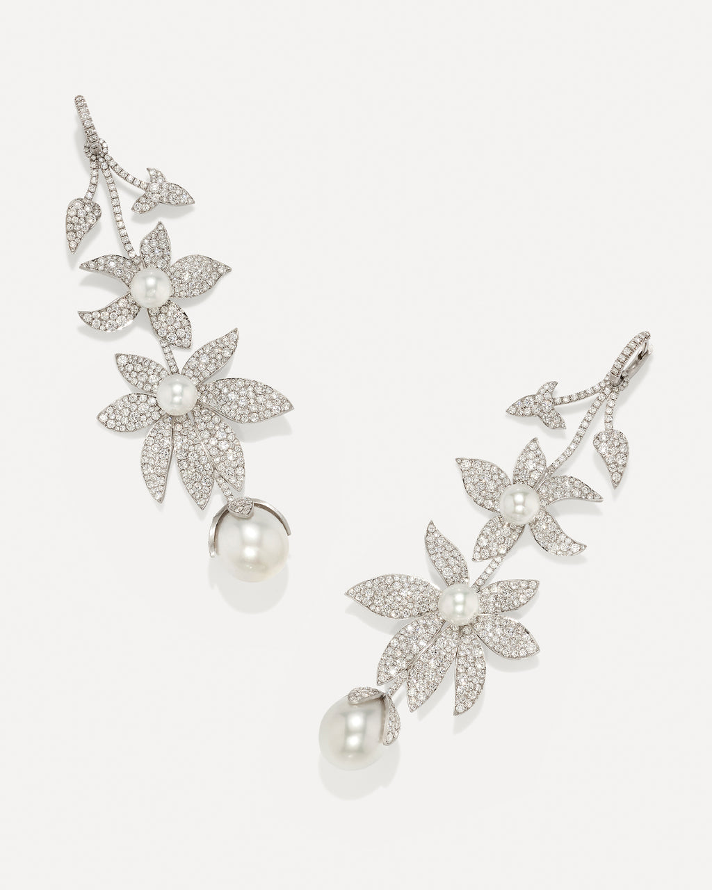 Pavé Pearl Golden Blossom Magical Earrings - Irene Neuwirth