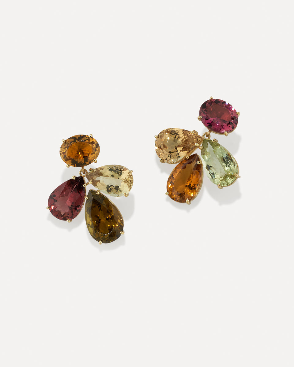 One of a Kind Gemmy Gem Flora Earrings - Irene Neuwirth